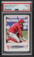 SP - Image Variation - Bryson Stott (On Base in Red Jersey) [PSA 9 MI…