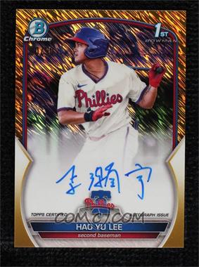 2023 Bowman - Chrome Prospect Autographs - Gold Shimmer Refractor #CPA-HL - Hao Yu Lee /50