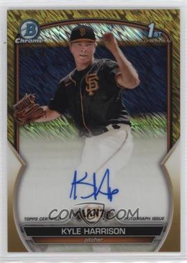 2023 Bowman - Chrome Prospect Autographs - Gold Shimmer Refractor #CPA-KH - Kyle Harrison /50 [EX to NM]