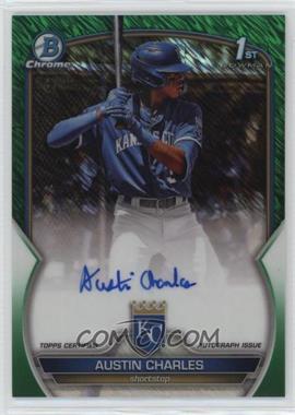 2023 Bowman - Chrome Prospect Autographs - Green Shimmer Refractor #CPA-AC - Austin Charles /99