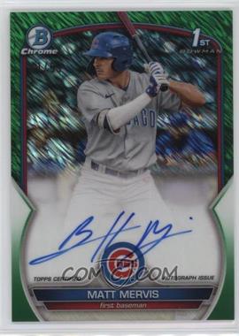 2023 Bowman - Chrome Prospect Autographs - Green Shimmer Refractor #CPA-MM - Matt Mervis /99