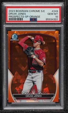 2023 Bowman Chrome Sapphire Edition - Prospects - Orange #BCP-249.2 - Image Variation - Druw Jones /75 [PSA 10 GEM MT]