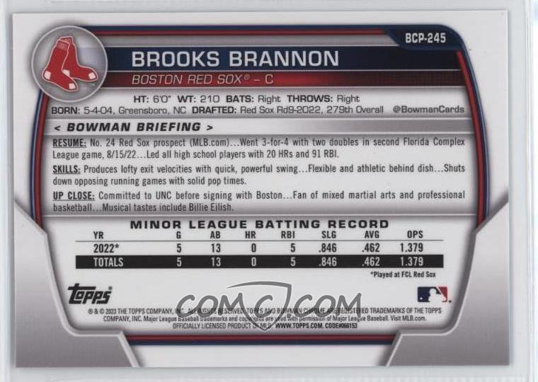 2023 Bowman Chrome Sapphire Edition - Prospects #BCP-245 - Brooks