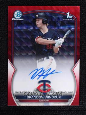 2023 Bowman Draft - Chrome Prospect Autographs - Red Wave Refractor #CDA-BWN - Brandon Winokur /5