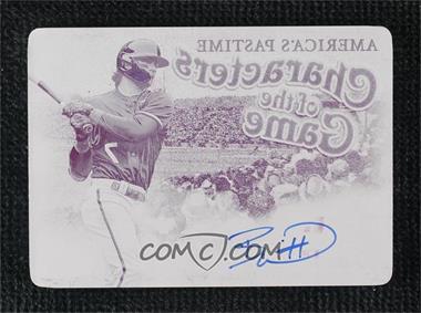 2023 Panini Chronicles - America's Pastime Characters of the Game Signatures - Printing Plate Magenta #COG-BW - Bobby Witt Jr. /1
