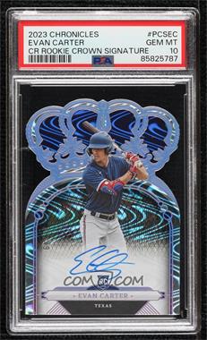 2023 Panini Chronicles - Crown Royale Rookie Crown Signatures - Holo Silver #PCS-EC - Evan Carter /49 [PSA 10 GEM MT]