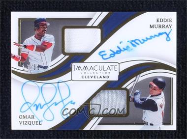 2023 Panini Immaculate Collection - Dual Material Signatures #DMS-MV - Eddie Murray, Omar Vizquel /15