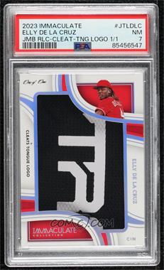 2023 Panini Immaculate Collection - Jumbo Memorabilia - Cleats Tongue Logo #JTL-DLC - Elly De La Cruz /1 [PSA 7 NM]