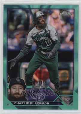 2023 Topps Chrome - [Base] - Aqua Lava Refractor #128 - Charlie Blackmon /199