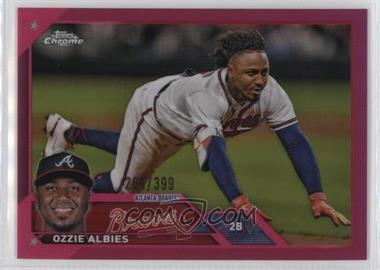 2023 Topps Chrome - [Base] - Magenta Refractor #196 - Ozzie Albies /399