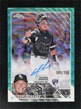 2023 Topps Chrome - Rookie Autographs - Aqua Wave Refractor #RA-CP - Carlos Pérez /199