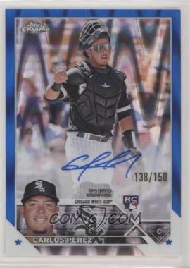 2023 Topps Chrome - Rookie Autographs - Blue RayWave Refractor #RA-CP - Carlos Pérez /150