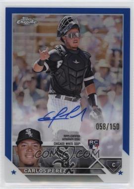 2023 Topps Chrome - Rookie Autographs - Blue Refractor #RA-CP - Carlos Pérez /150