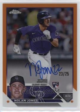 2023 Topps Chrome - Rookie Autographs - Orange Refractor #RA-NJ - Nolan Jones /25