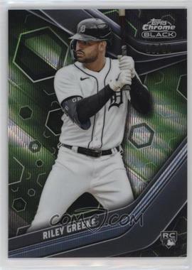 2023 Topps Chrome Black - [Base] - Green Wave Refractor #27 - Riley Greene /99