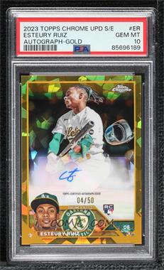 2023 Topps Chrome Update Series Sapphire Edition - Autographs - Gold #USA-ER - Esteury Ruiz /50 [PSA 10 GEM MT]