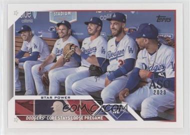 2023 Topps Complete Set - [Base] - All-Star Game #113 - Checklist - Star Power (Dodgers Core Stays Loose Pregame)