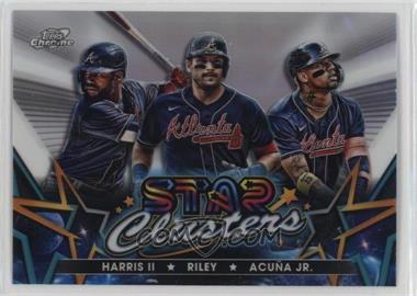 2023 Topps Cosmic Chrome - Stars Clusters #SC-9 - Michael Harris II, Austin Riley, Ronald Acuna Jr.