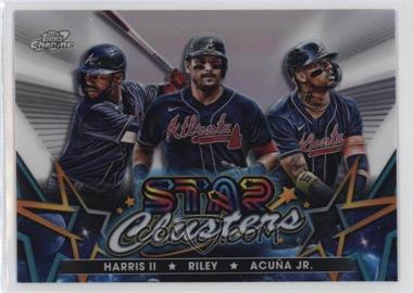 2023 Topps Cosmic Chrome - Stars Clusters #SC-9 - Michael Harris II, Austin Riley, Ronald Acuna Jr.