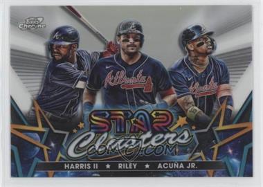 2023 Topps Cosmic Chrome - Stars Clusters #SC-9 - Michael Harris II, Austin Riley, Ronald Acuna Jr.