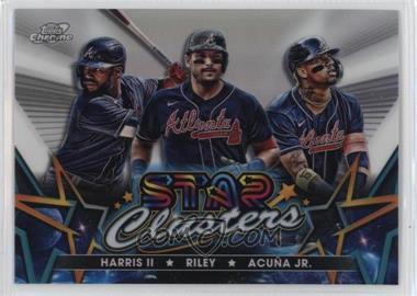 2023 Topps Cosmic Chrome - Stars Clusters #SC-9 - Michael Harris II, Austin Riley, Ronald Acuna Jr.