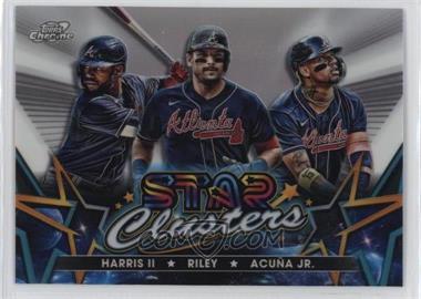 2023 Topps Cosmic Chrome - Stars Clusters #SC-9 - Michael Harris II, Austin Riley, Ronald Acuna Jr.