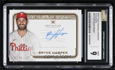 2023 Topps Definitive Collection - Definitive Autograph Collection #DCA-BH - Bryce Harper /15 [CGC 9 Mint]