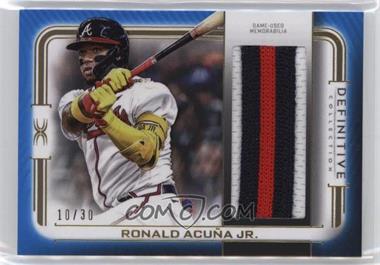 2023 Topps Definitive Collection - Definitive Jumbo Relic Collection - Blue #DJR-RA - Ronald Acuña Jr. /30