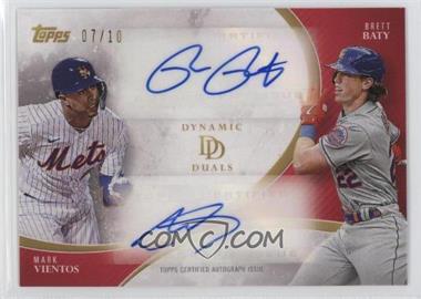 2023 Topps Dynamic Duals - Online Exclusive [Base] - Red Autographs #23A - Mark Vientos, Brett Baty /10