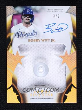 2023 Topps Five Star - Five Star Autographed Jumbo Prime Relics - Button #FSJP-BW - Bobby Witt Jr. /5