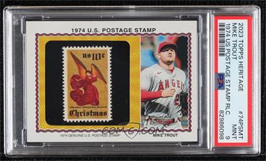 2023 Topps Heritage - 1974 U.S. Postage Stamp Relics #74PS-MT - Mike Trout /50 [PSA 9 MINT]