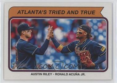 2023 Topps Heritage High Number - Combo Cards #CC-7 - Austin Riley, Ronald Acuña Jr.