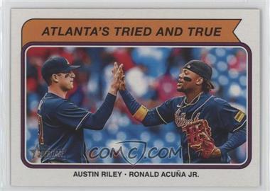 2023 Topps Heritage High Number - Combo Cards #CC-7 - Austin Riley, Ronald Acuña Jr.