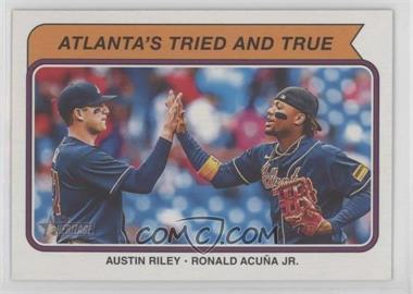 2023 Topps Heritage High Number - Combo Cards #CC-7 - Austin Riley, Ronald Acuña Jr.