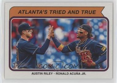 2023 Topps Heritage High Number - Combo Cards #CC-7 - Austin Riley, Ronald Acuña Jr.