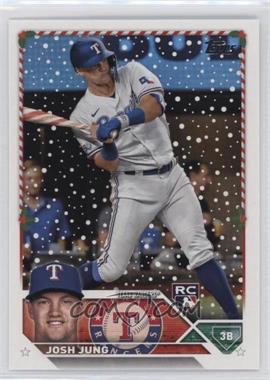 2023 Topps Holiday - [Base] #H120.2 - SP - Variation - Josh Jung (Swinging Candy Cane Bat)