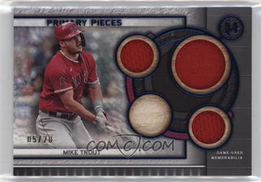 2023 Topps Museum Collection - Single-Player Primary Pieces Quad Relics - Sapphire #SPPPQR-MT - Mike Trout /20