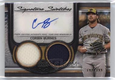 2023 Topps Museum Collection - Single-Player Signature Swatches Dual Relic Autographs #SWDRA-CB - Corbin Burnes /399