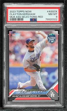 2023 Topps Now All-Star Game Selections - [Base] - Red #ASG-CK - Clayton Kershaw /10 [PSA 8 NM‑MT]