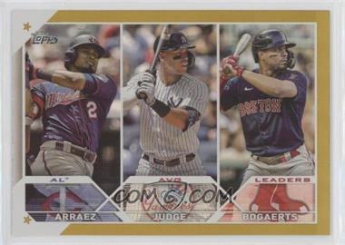 2023 Topps Series 1 - [Base] - Gold Foil #289 - League Leaders - Luis Arraez, Aaron Judge, Xander Bogaerts