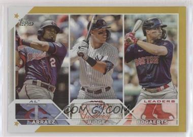 2023 Topps Series 1 - [Base] - Gold Foil #289 - League Leaders - Luis Arraez, Aaron Judge, Xander Bogaerts