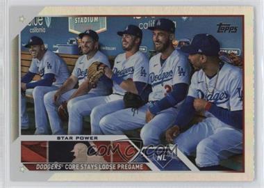 2023 Topps Series 1 - [Base] - Rainbow Foil #113 - Checklist - Star Power (Dodgers Core Stays Loose Pregame)