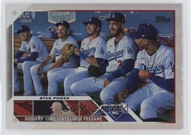 2023 Topps Series 1 - [Base] - Rainbow Foil #113 - Checklist - Star Power (Dodgers Core Stays Loose Pregame)