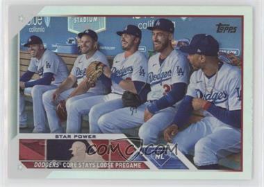 2023 Topps Series 1 - [Base] - Rainbow Foil #113 - Checklist - Star Power (Dodgers Core Stays Loose Pregame)