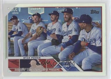 2023 Topps Series 1 - [Base] - Rainbow Foil #113 - Checklist - Star Power (Dodgers Core Stays Loose Pregame)