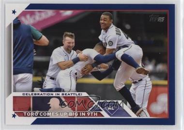 2023 Topps Series 1 - [Base] - Retail Royal Blue #174 - Checklist - Celebration in Seattle! Toro Comes Up Big in 9th