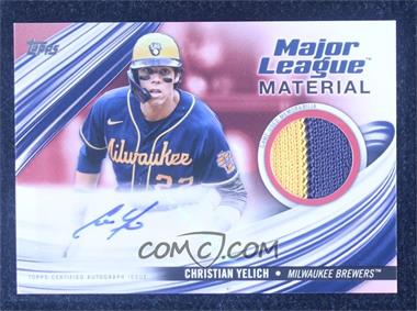 2023 Topps Series 1 - Major League Material Autographs - Red #MLMA-CY - Christian Yelich /25