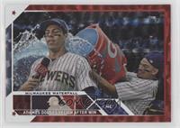 Veteran Combos - Milwaukee Waterfall (Adames Douses Yelich After Win) #/199