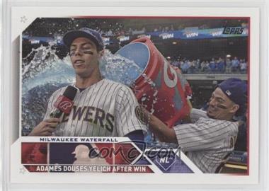 2023 Topps Update Series - [Base] #US328 - Veteran Combos - Milwaukee Waterfall (Adames Douses Yelich After Win)