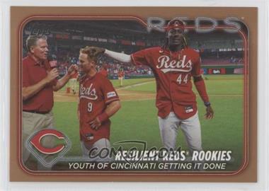 2024 Topps Series 1 - [Base] - Gold #133 - Checklist - Resilient Reds Rookies (Youth of Cincinnati Getting it Done) /2024